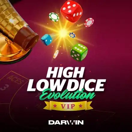 High Low Dice Evolution VIP casino game by Darwin Gaming – featured logo at Pistolo
